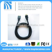 New Premium Black 1.4V Gold Plated Cable HDMI with nylon male to male for 1080p PS3 HDTV